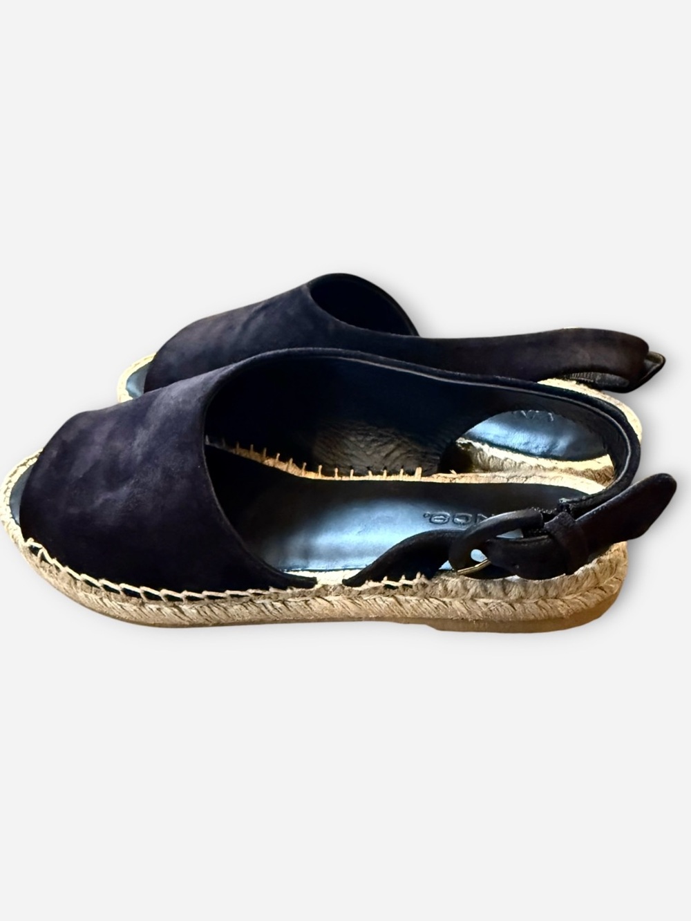Vince Suede Espadrille Slingback Flats in Black Sz 6.5